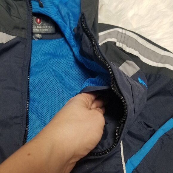 Protection System Kids Navy Blue  Lightweight Jacket Boy Windbreaker Coat Zipper - Picture 5 of 10